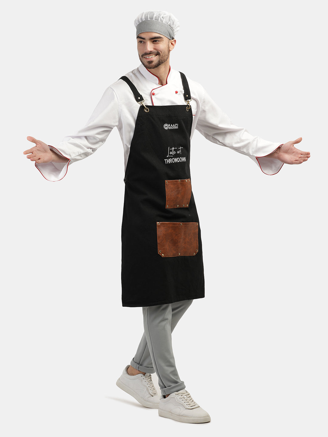 DENIM BLACK LONG APRON