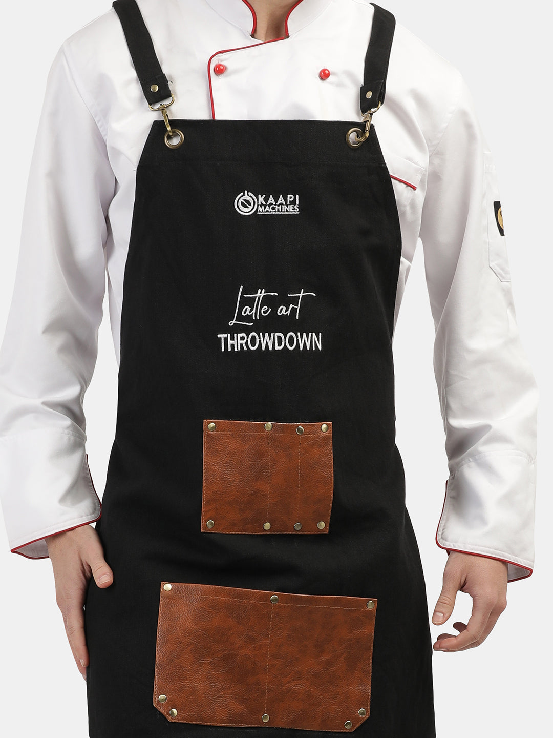 DENIM BLACK LONG APRON