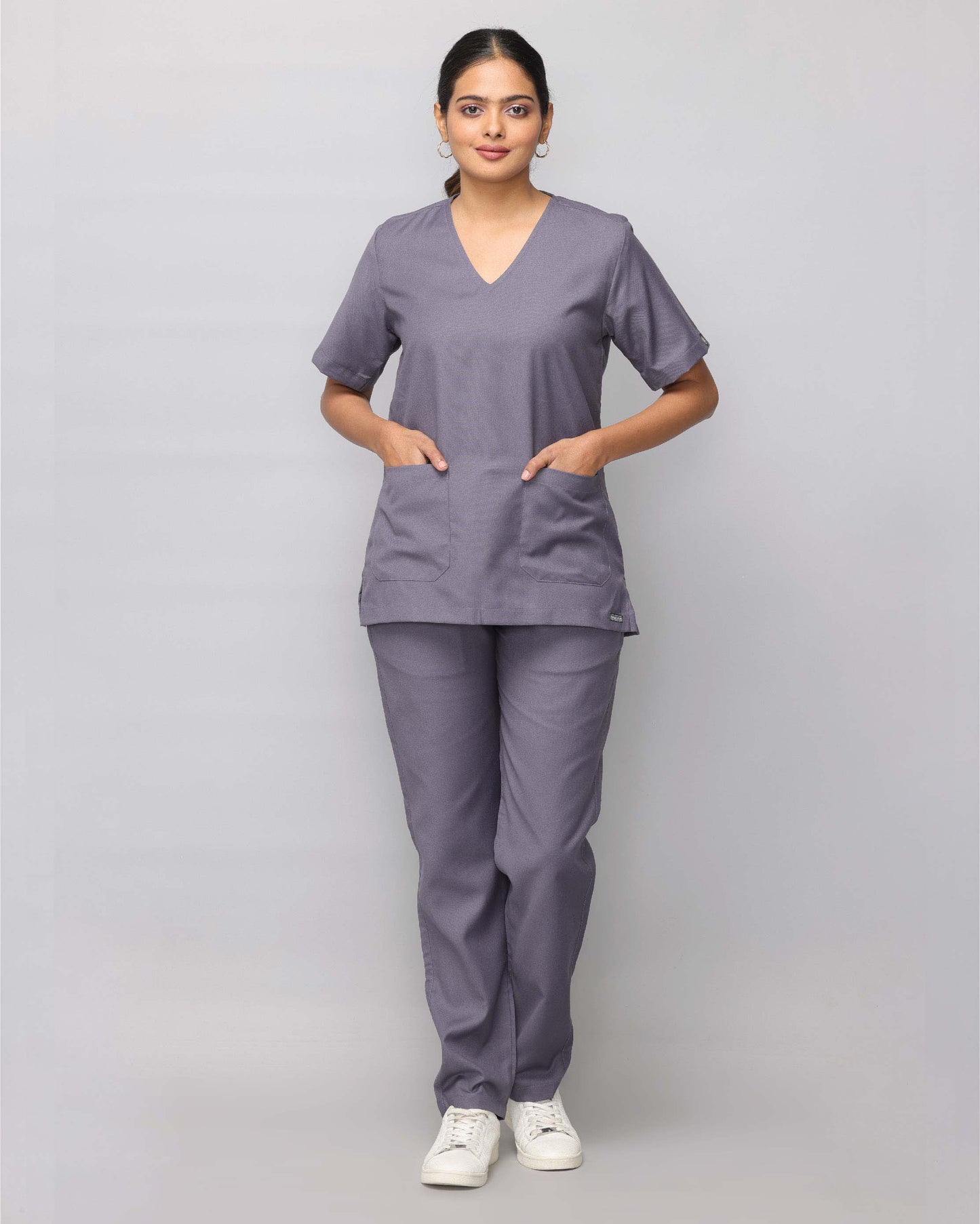 Spunny Scrub Top Grey