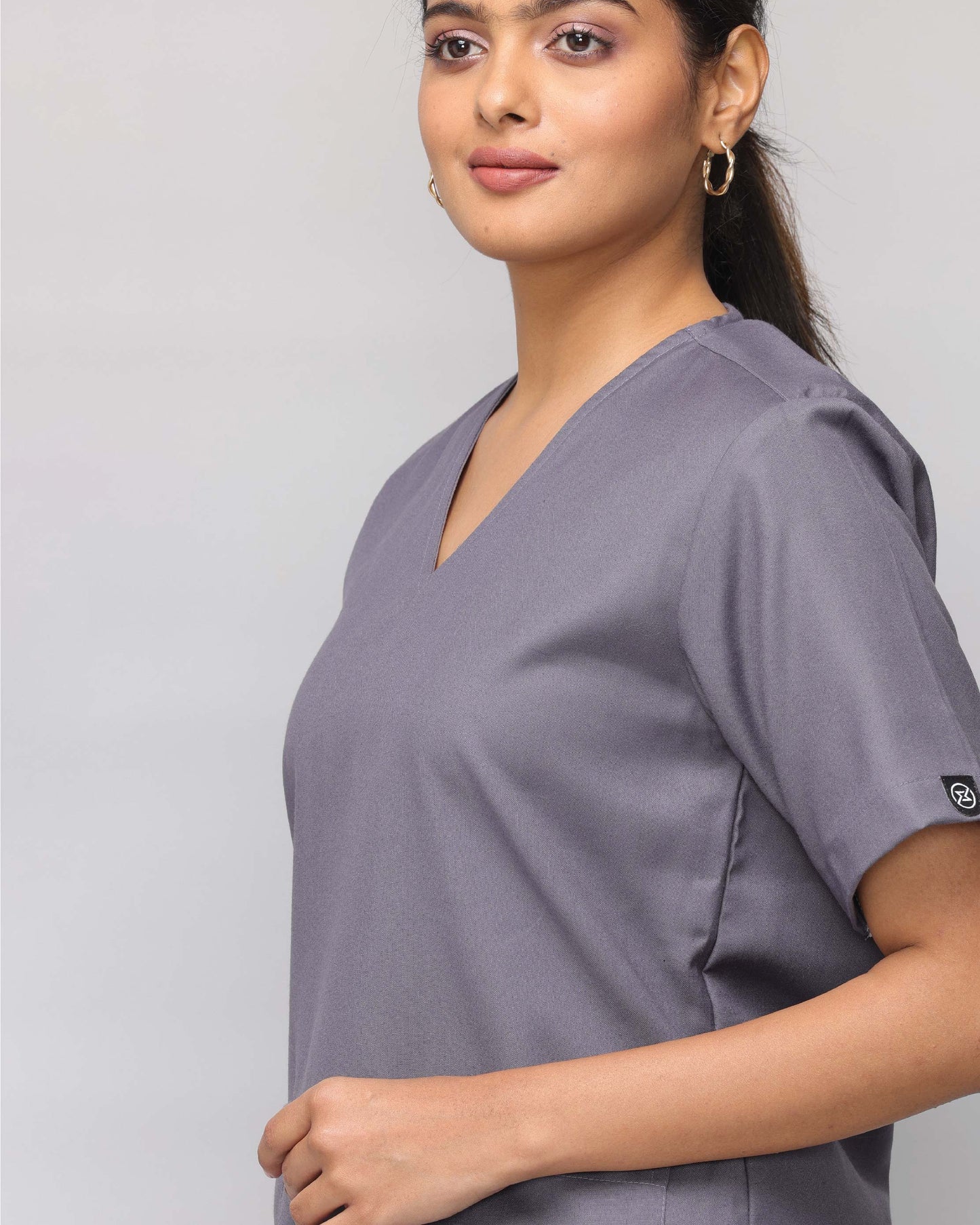 Spunny Scrub Top Grey