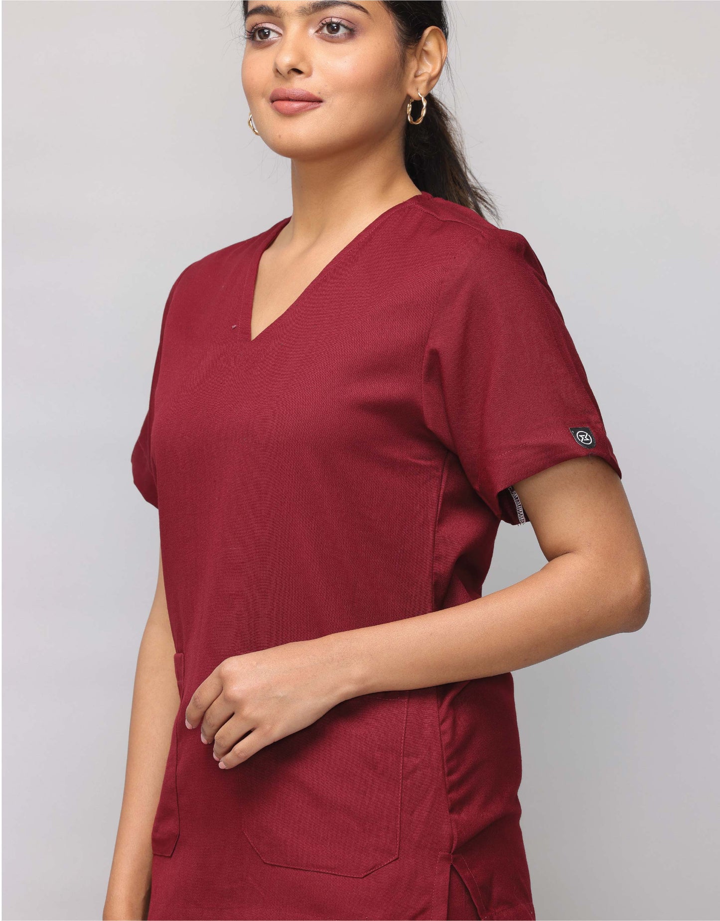 Spunny Scrub Top Maroon