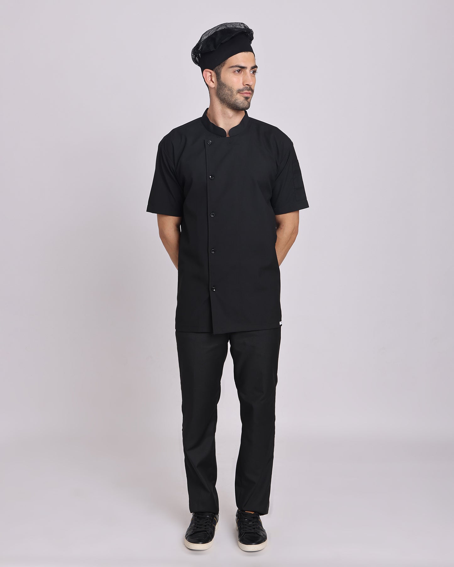 Black Half Sleeve Chef Jacket