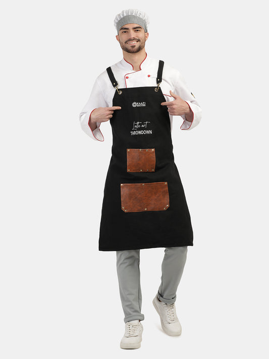 DENIM BLACK LONG APRON