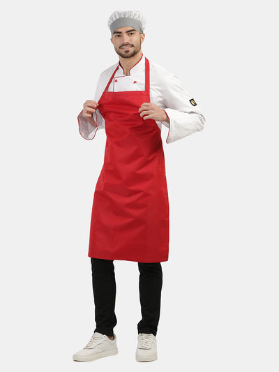 RED WATER PROOF LONG APRON