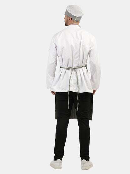 GREEN STRIPE LONG APRON