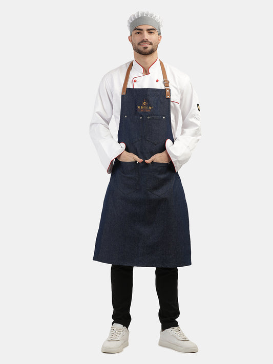 DENIM BLUE LONG APRON