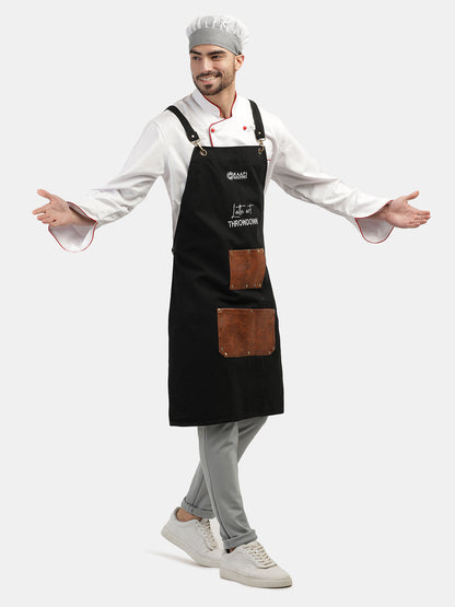 DENIM BLACK LONG APRON