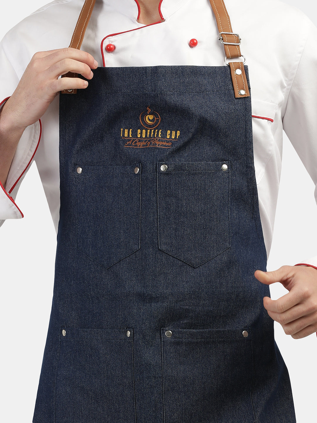 DENIM BLUE LONG APRON