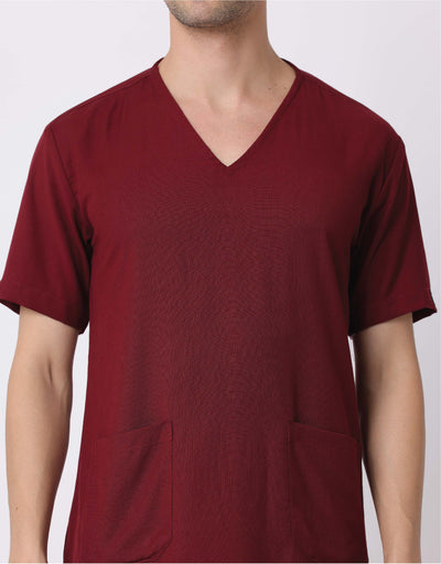 Spunny Scrub Top Maroon