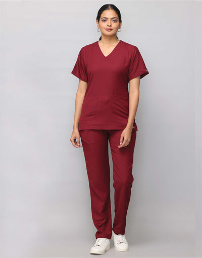 Spunny Scrub Suit Set Maroon