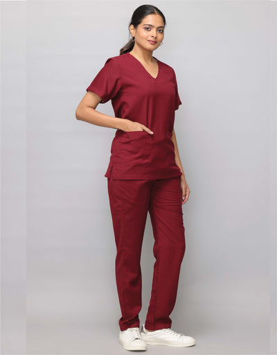 Spunny Scrub Suit Set Maroon hover