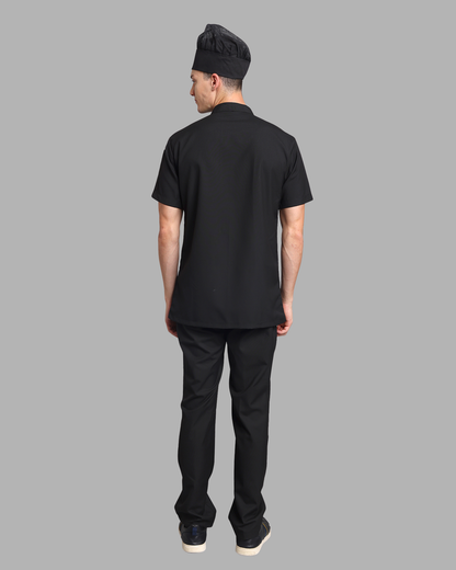 Black Half Sleeve Chef Jacket