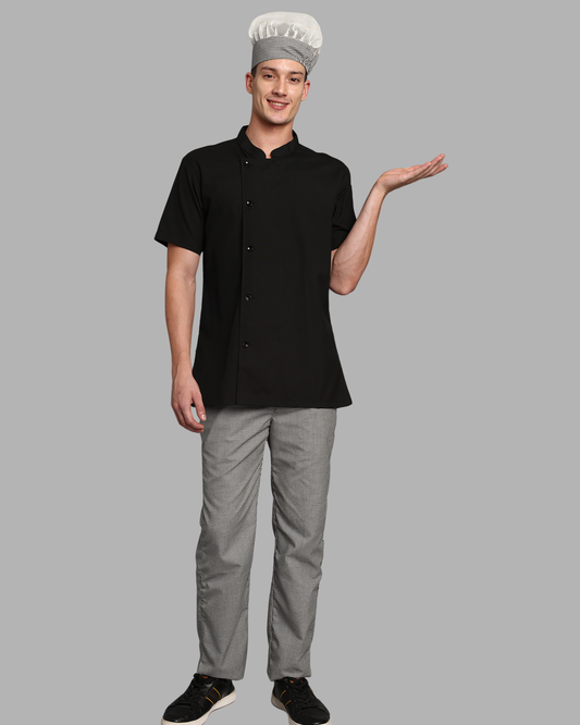 Black Half Sleeve Chef Jacket