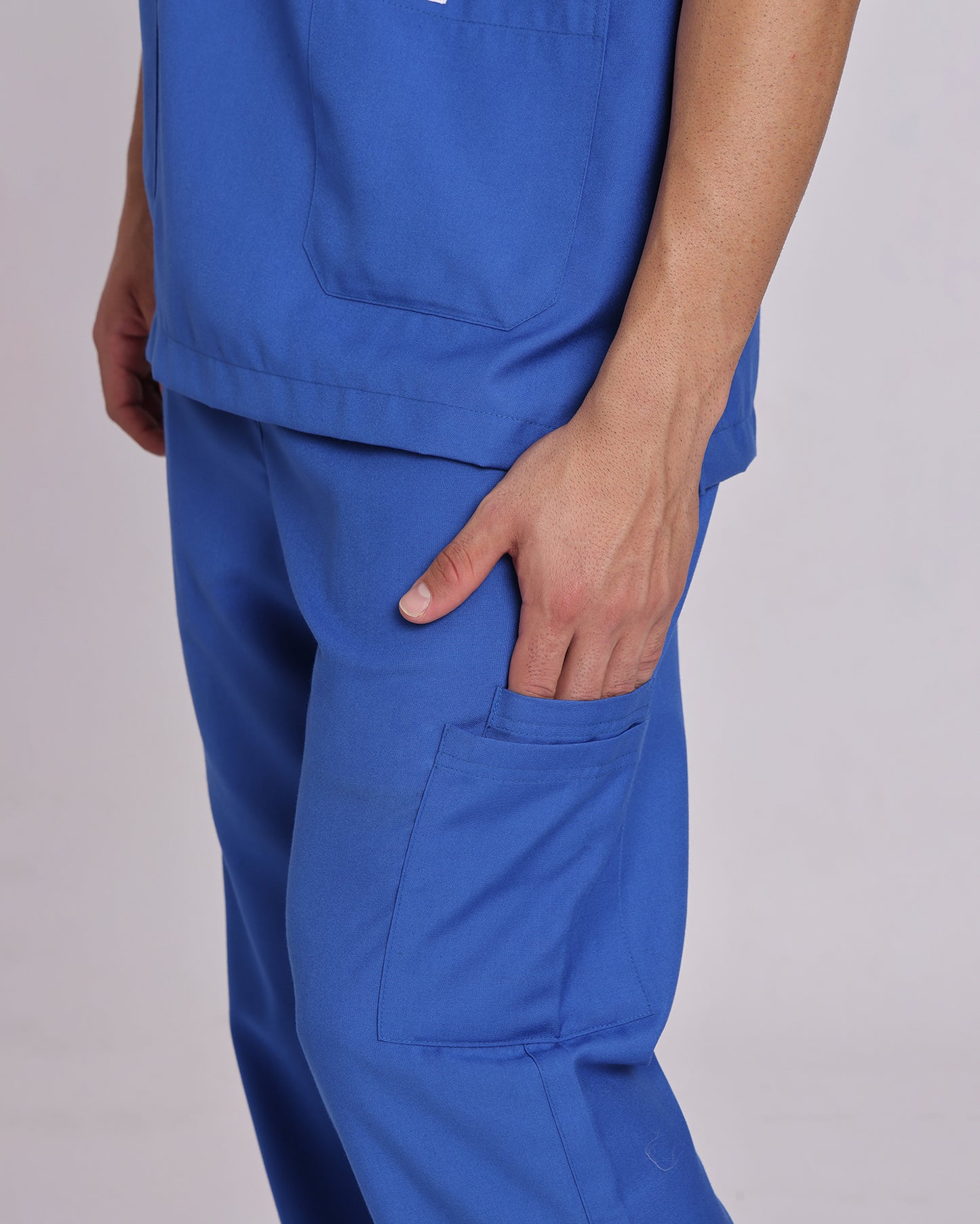 Spunny Chinese Collar Scrub Sky Blue