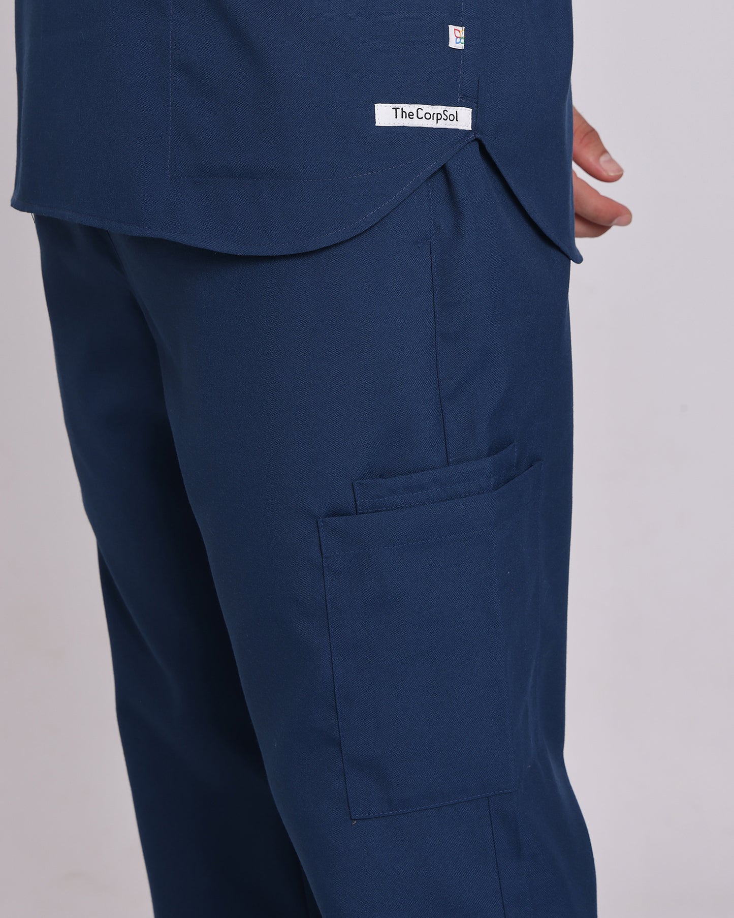 Spunny Chinese Collar Scrub Navy Blue