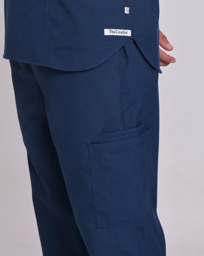 Spunny Chinese Collar Scrub Navy Blue hover