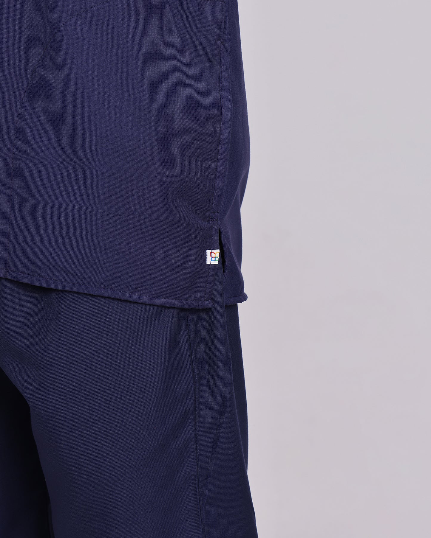 Spunny Chinese Collar Scrub Blue