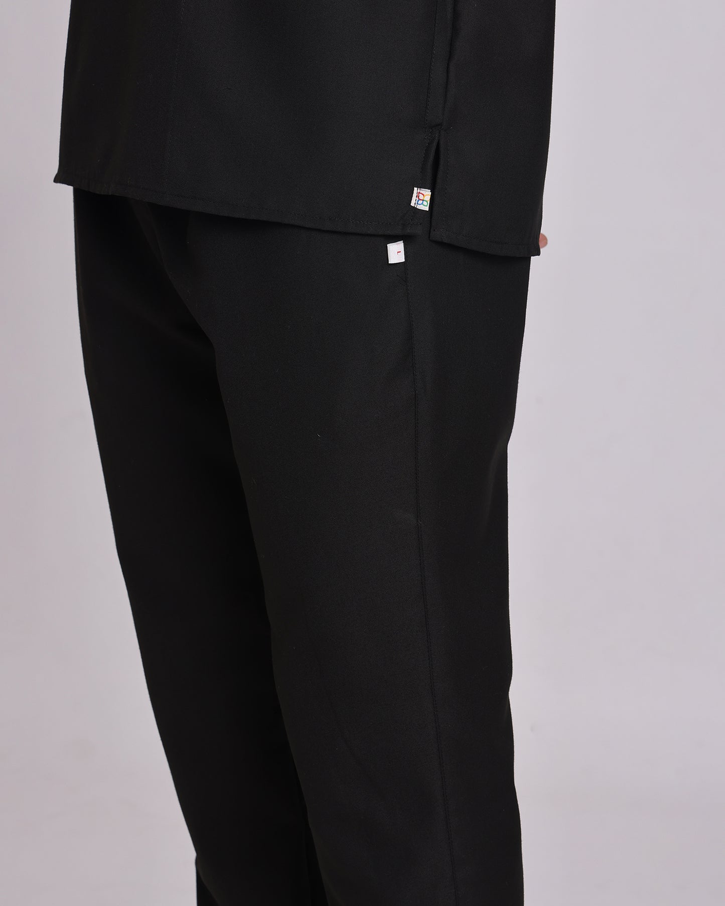 Spunny Chinese Collar Scrub Black