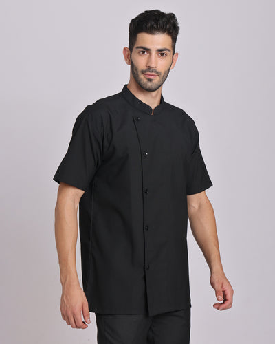 Black Half Sleeve Chef Jacket