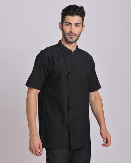 Black Half Sleeve Chef Jacket