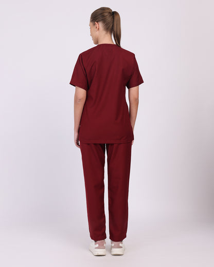 V neck Scrub suit set Maroon