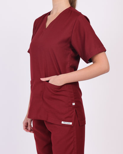 V neck Scrub suit set Maroon