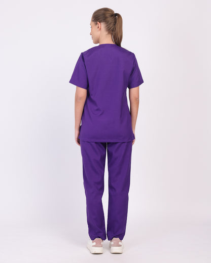 V neck Scrub suit set  purple