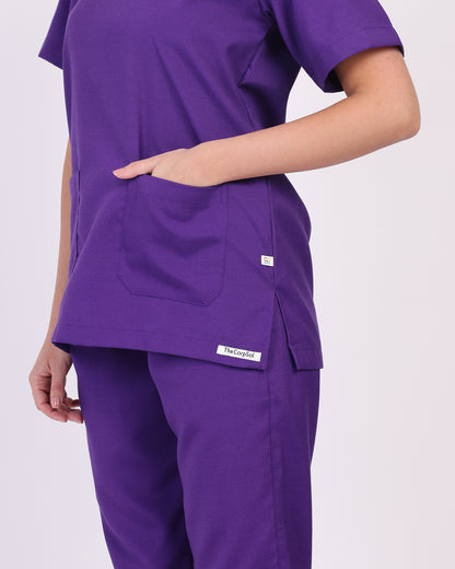 V neck Scrub suit set  purple