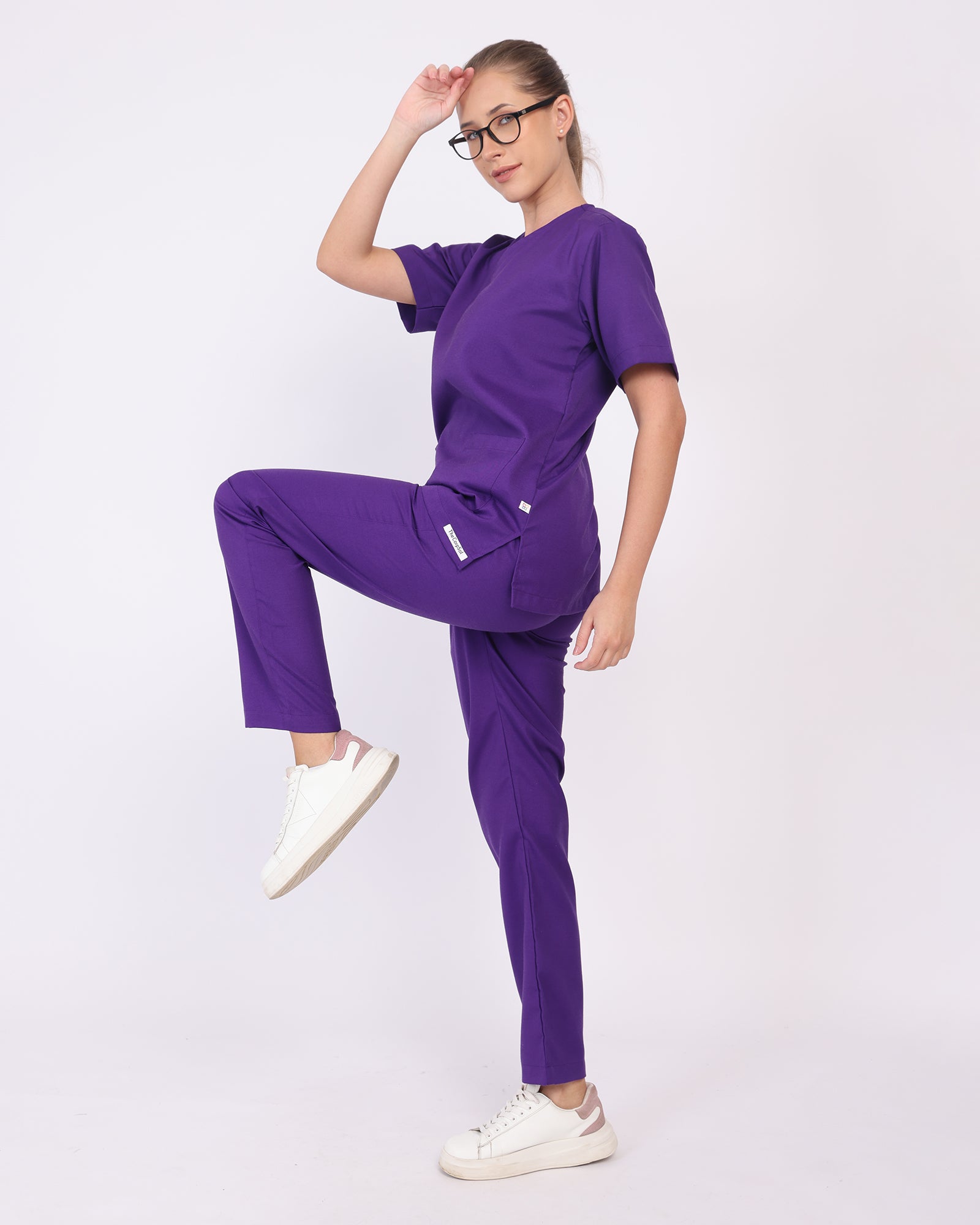 V neck Scrub suit set  purple