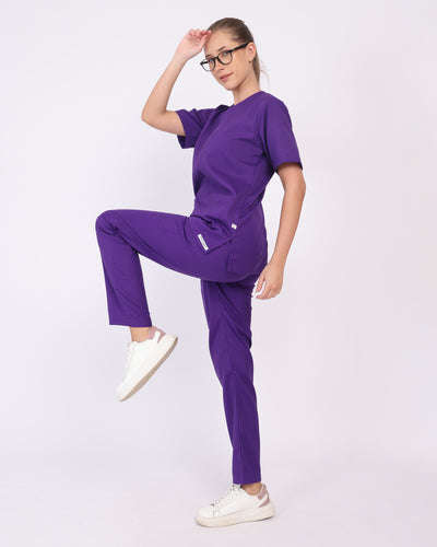 V neck Scrub suit set  purple
